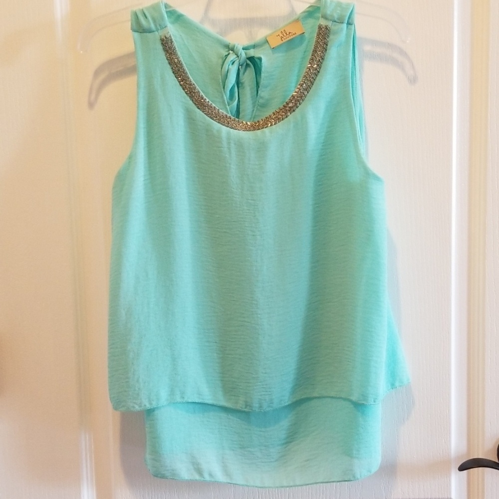 Jella Couture S Beaded, tie back sleeveless top